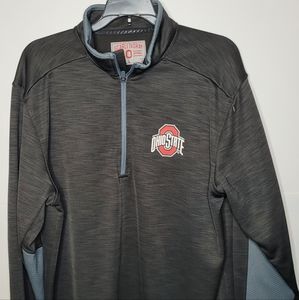 Scarlet & Gray Ohio St Buckeyes Mens 1/4 Zip Pullover Size Large